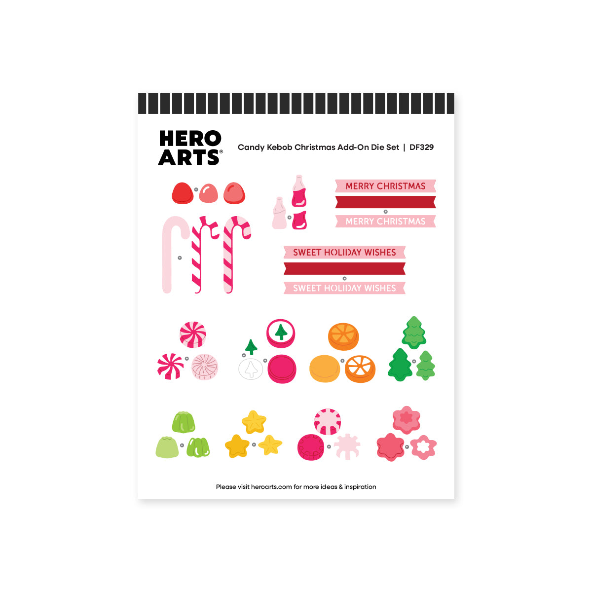 Hero Arts Candy Kebob Christmas Add-On Die Set by Carly Tee