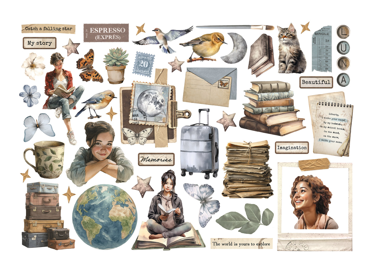 Stamperia Secret Diary Ephemera (46pcs) (DFLCT76)