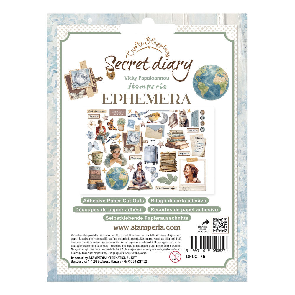 Stamperia Secret Diary Ephemera (46pcs) (DFLCT76)