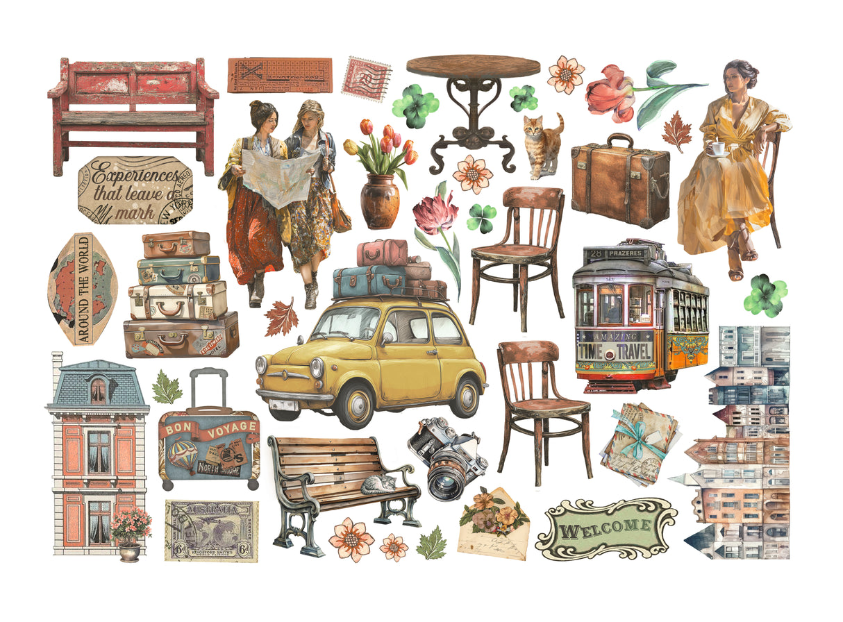 Stamperia Art of Travelling Ephemera 39pcs (DFLCT79)