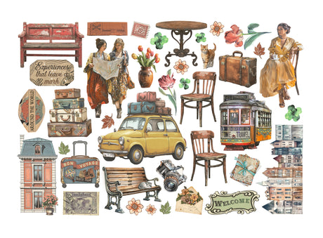 Stamperia Art of Travelling Ephemera 39pcs (DFLCT79)