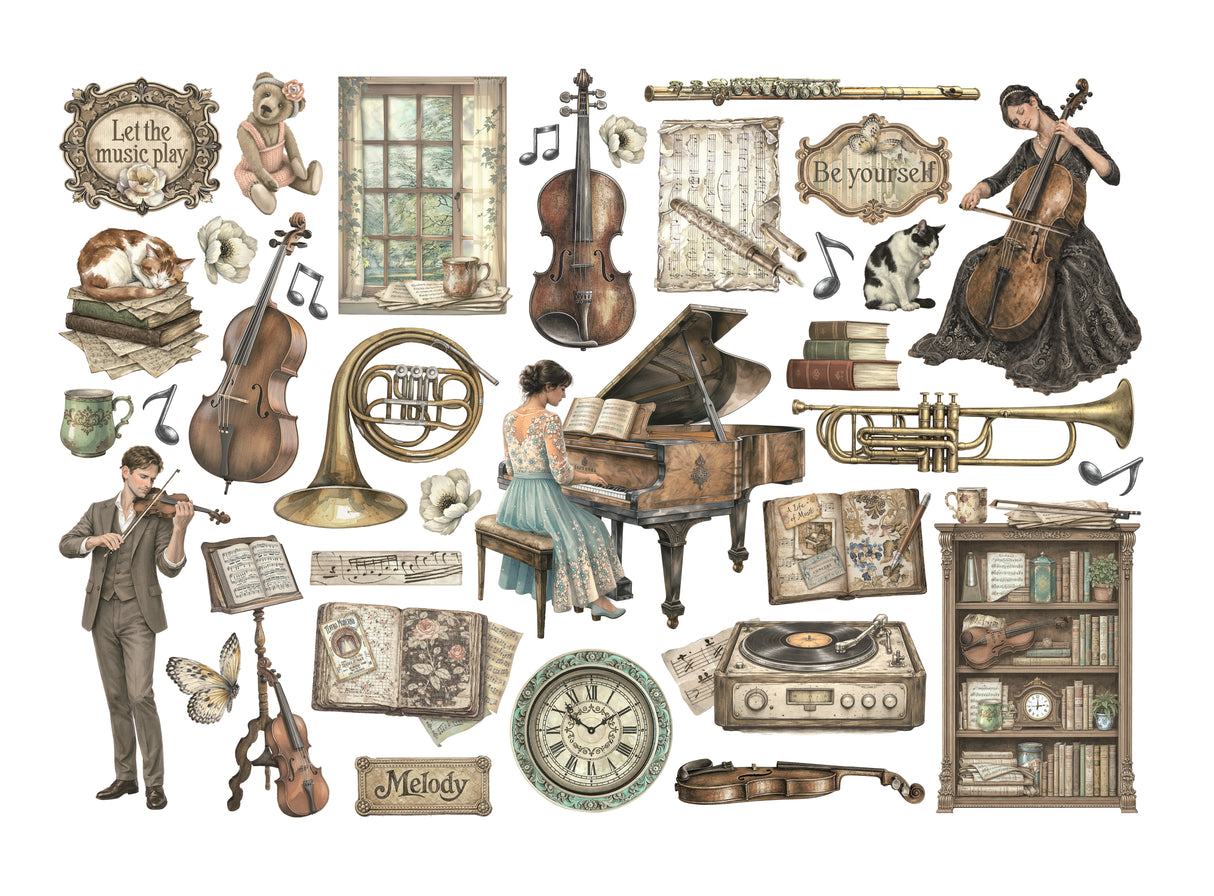 Stamperia Symphony Ephemera by Sara Alcobendas (DFLCT84)