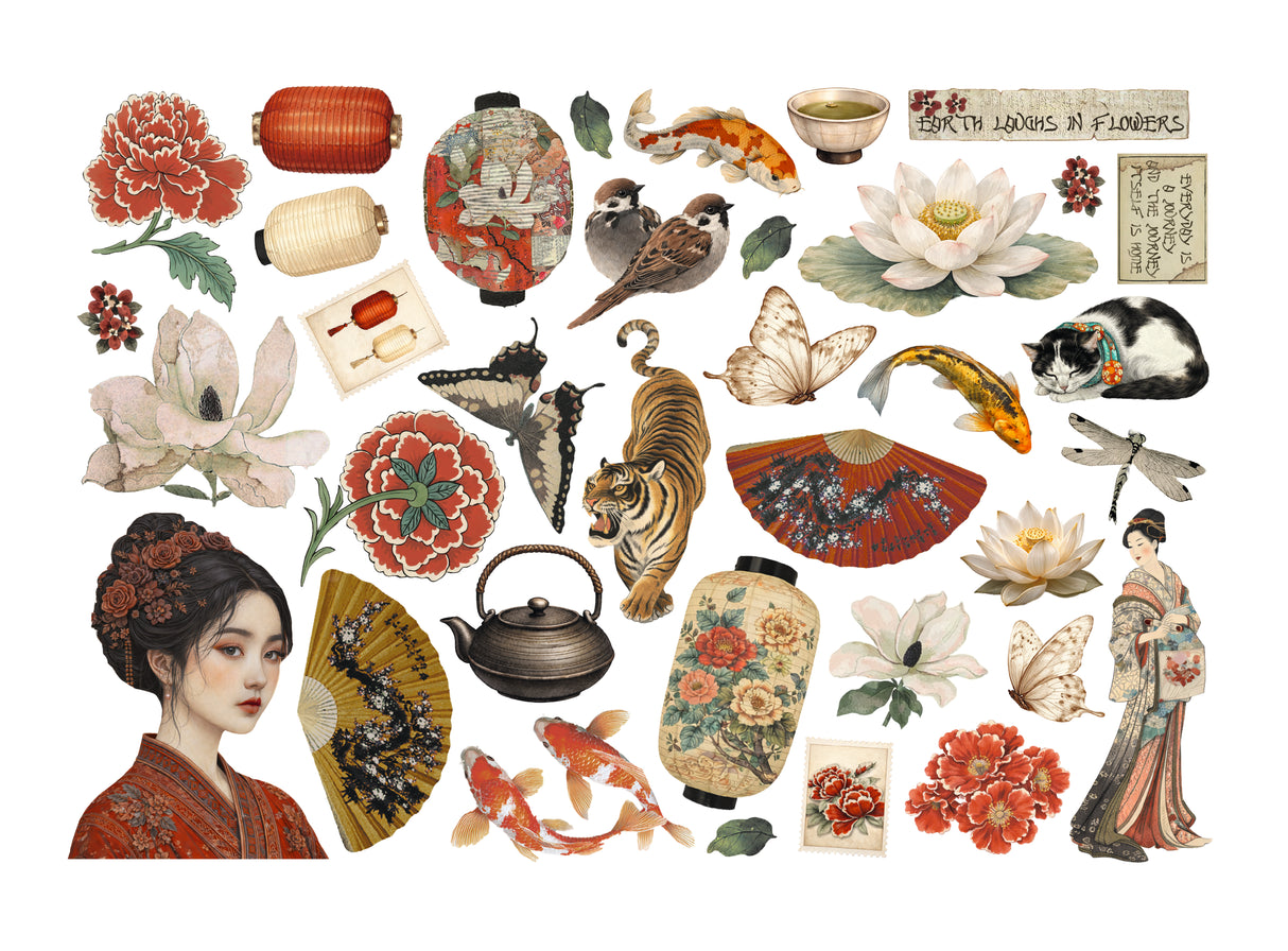 Stamperia Oriental Garden Ephemera (DFLCT87)