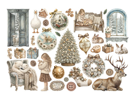 Stamperia White Christmas Ephemera by Cristina Radovan - DFLCT89
