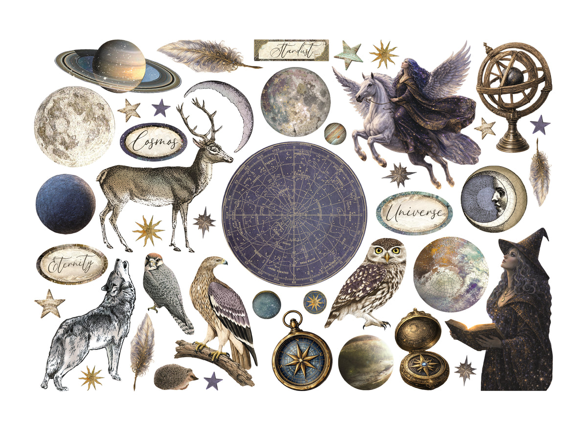 Stamperia Cosmos Ephemera by Cristina Radovan - DFLCT90