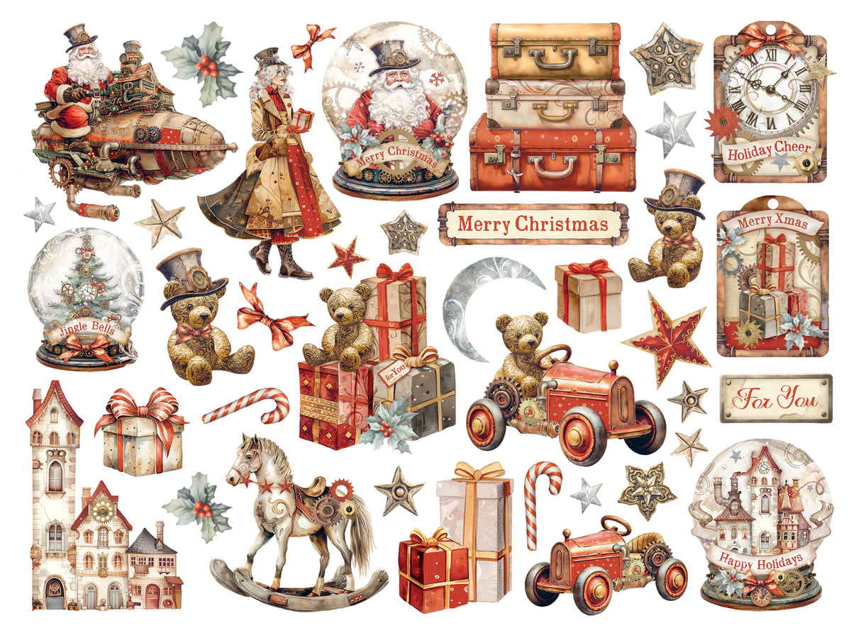 Stamperia Die cuts assorted - Gear up for Christmas DFLDC102