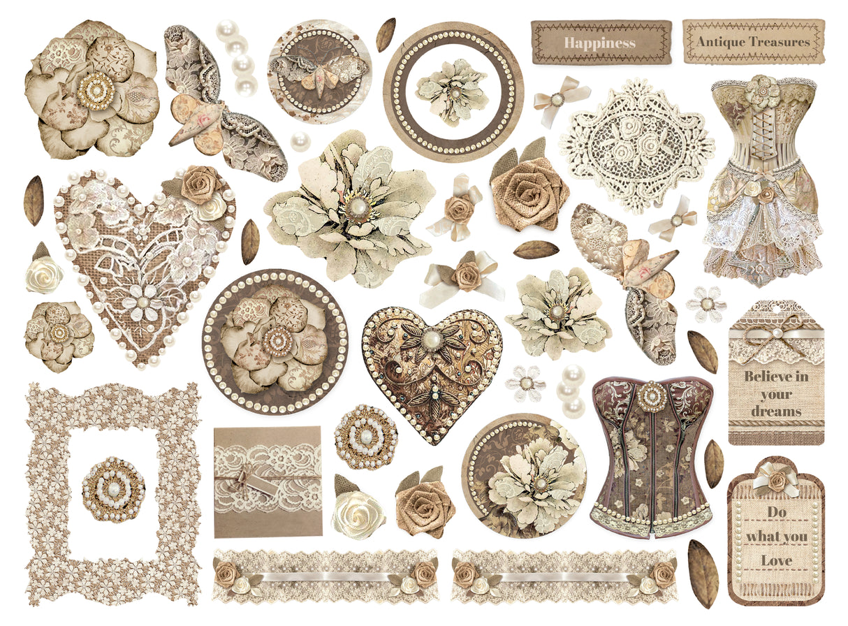 Stamperia Die cuts assorted - Old Lace