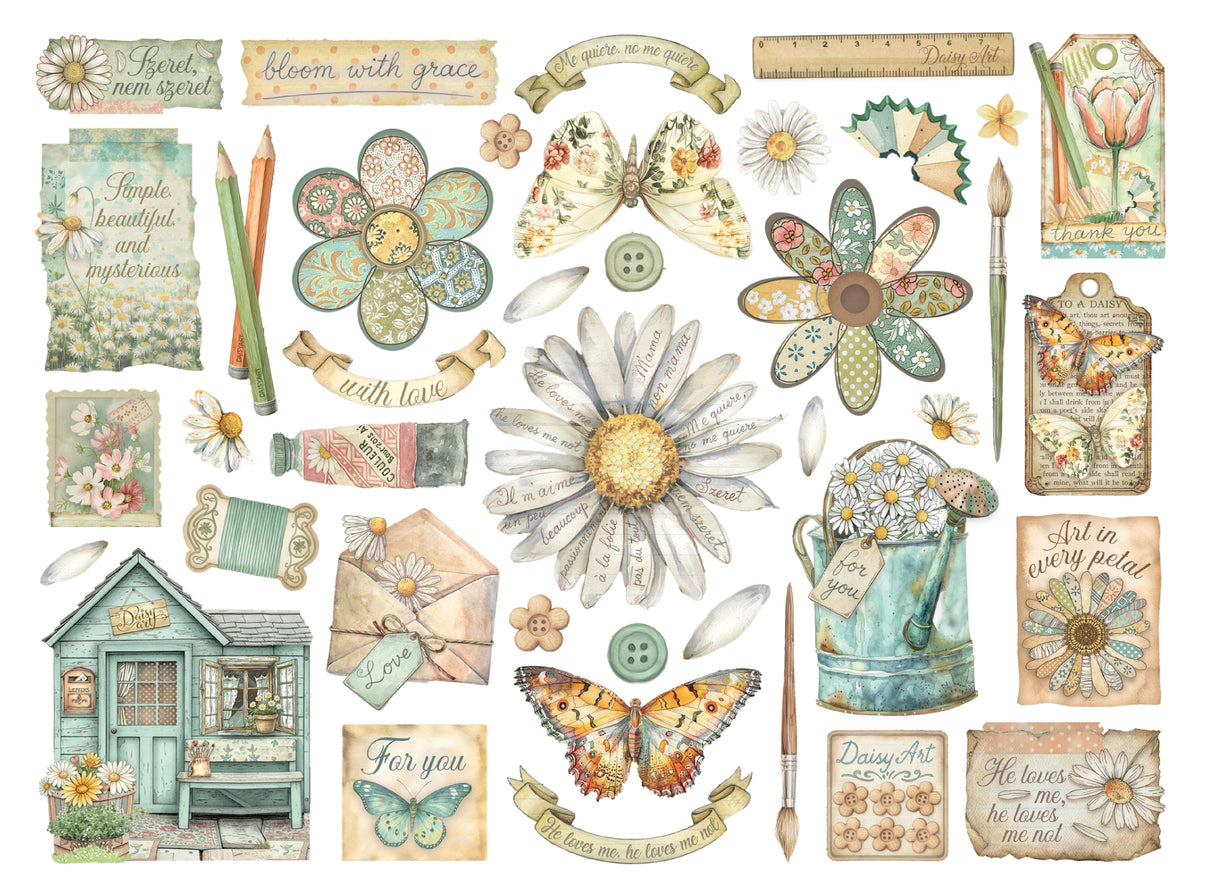 Stamperia Daisy Art Die Cuts Assorted (40pcs) (DFLDC126)