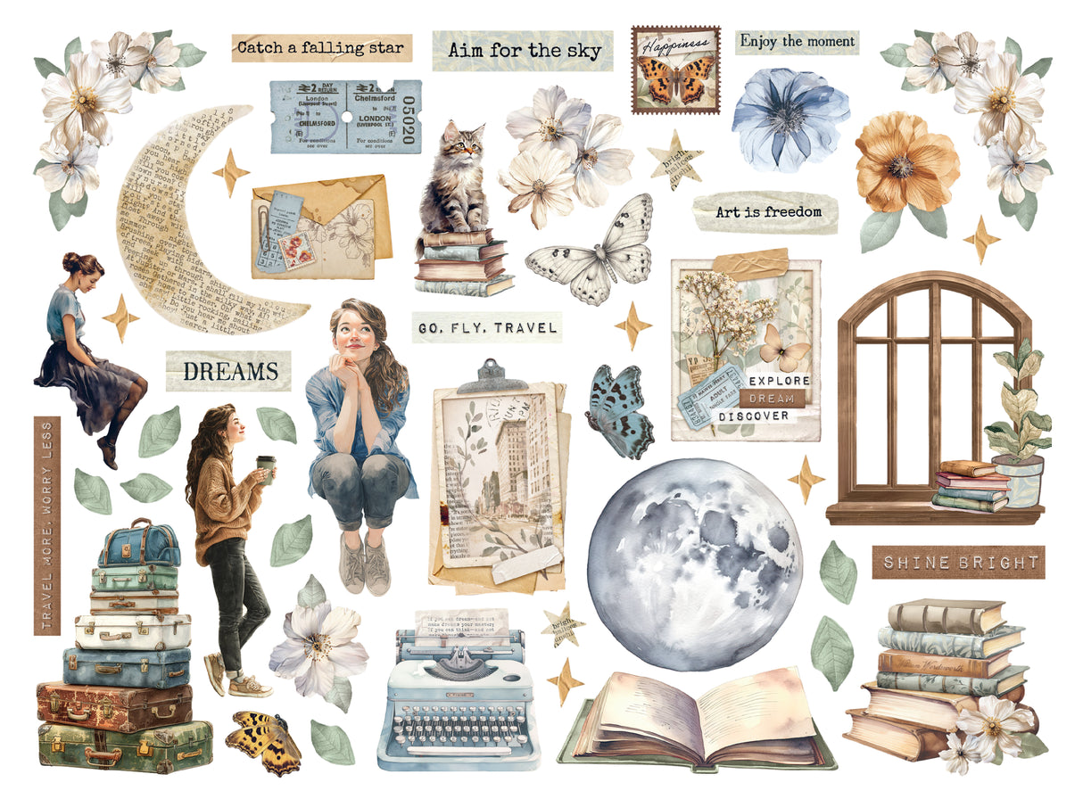 Stamperia Secret Diary Die Cuts Assorted (48pcs) (DFLDC128)
