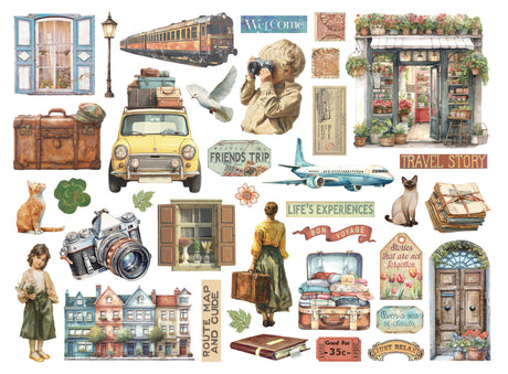Stamperia Art of Travelling Die Cuts Assorted 37pcs (DFLDC131)