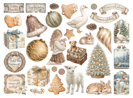 Stamperia White Christmas Assorted Die Cuts by Cristina Radovan - DFLDC141