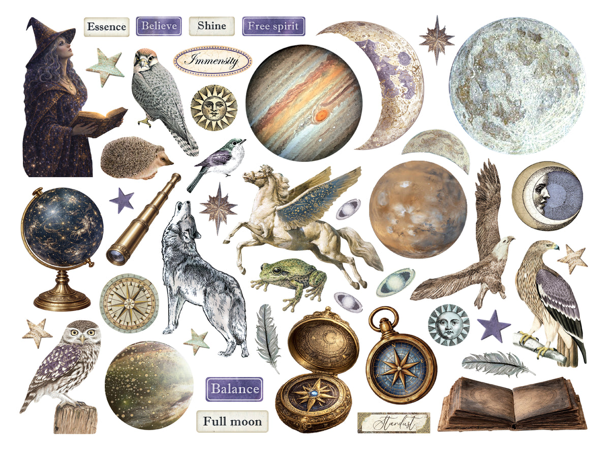 Stamperia Cosmos Die Cuts Assorted by Cristina Radovan - DFLDC142