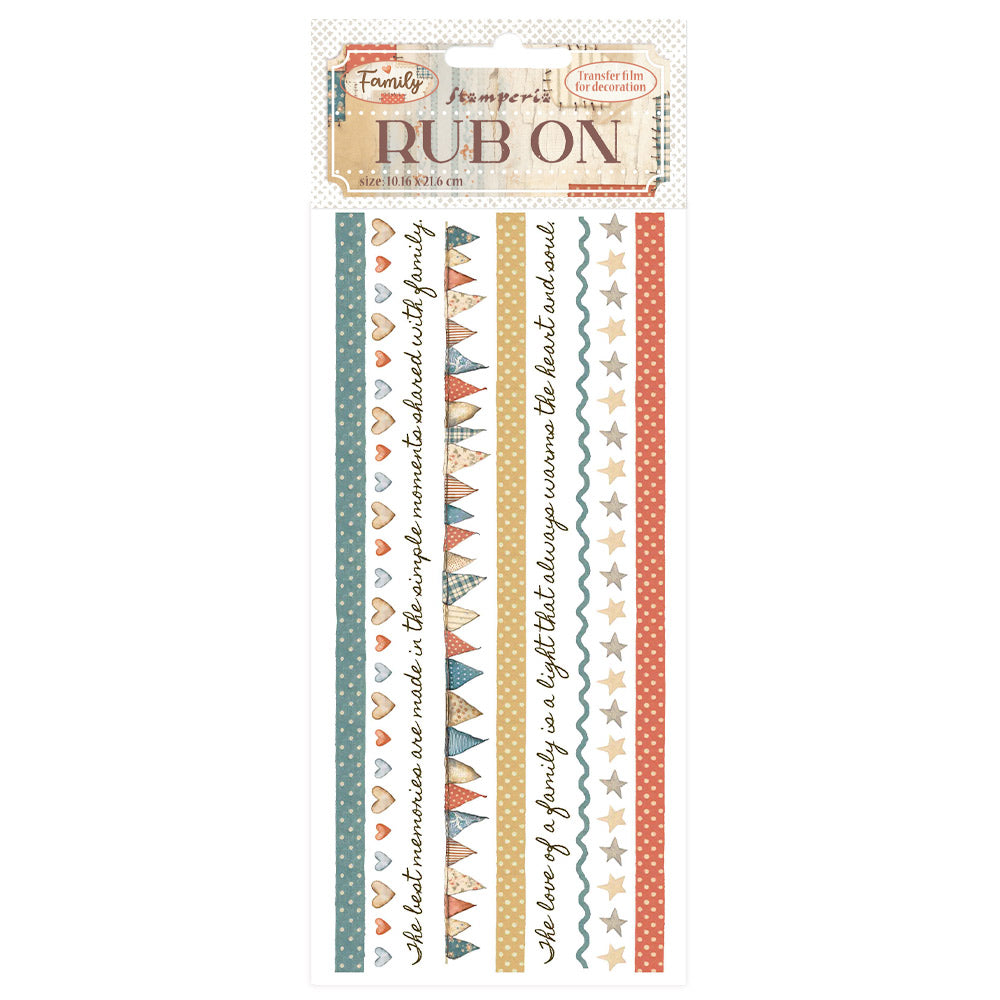 Stamperia Family Rub-On 8.33×2.36 Inch Stripes (DFLRB219)