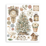 Stamperia White Christmas Rub-On 20.5 x 23cm Assortment, 6 Pieces by Cristina Radovan - DFLRBXG13