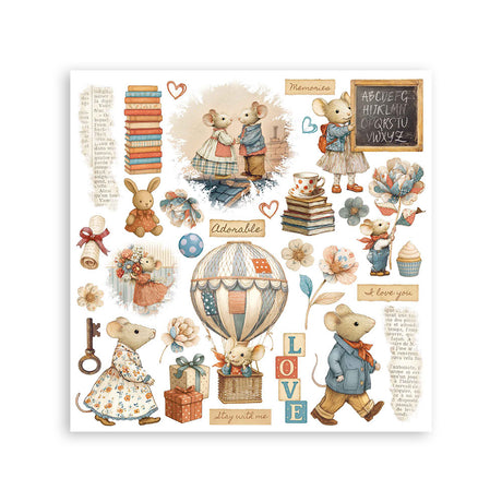 Stamperia Family Rub-On 6.1×6.1 Inch Assortment (DFLRBX04)