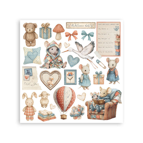 Stamperia Baby Rub-On 6.1×6.1 Inch Assortment (DFLRBX05)