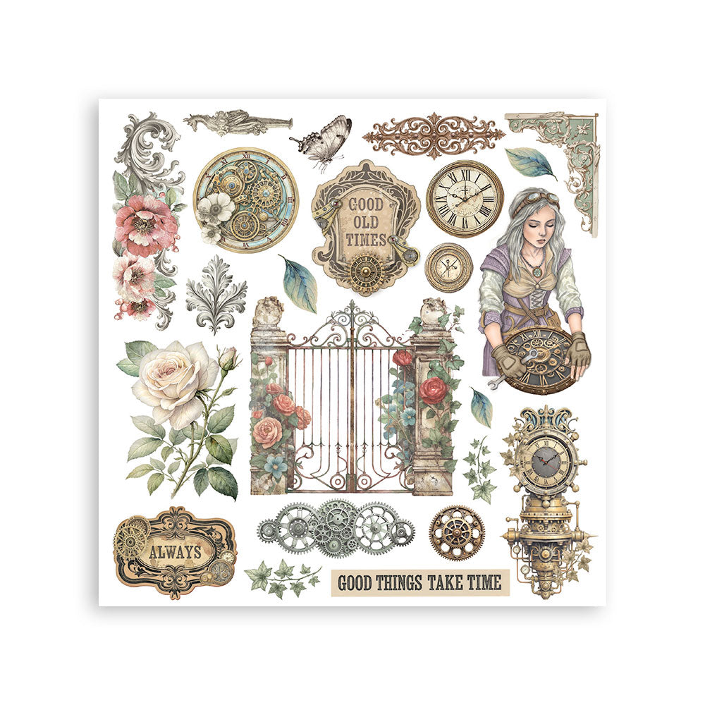 Stamperia Gardens of Time Rub-On 15.5x15.5cm (DFLRBX11)