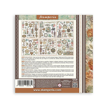 Stamperia Gardens of Time Rub-On 15.5x15.5cm (DFLRBX11)