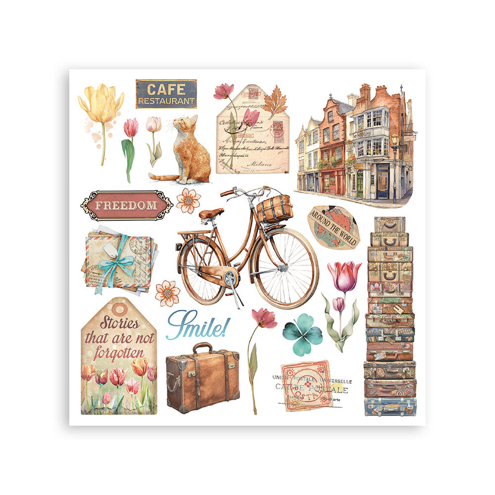 Stamperia Art of Travelling Rub-On 15.5x15.5cm Assortment 6pcs (DFLRBX12)