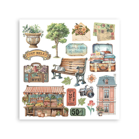 Stamperia Art of Travelling Rub-On 15.5x15.5cm Assortment 6pcs (DFLRBX12)