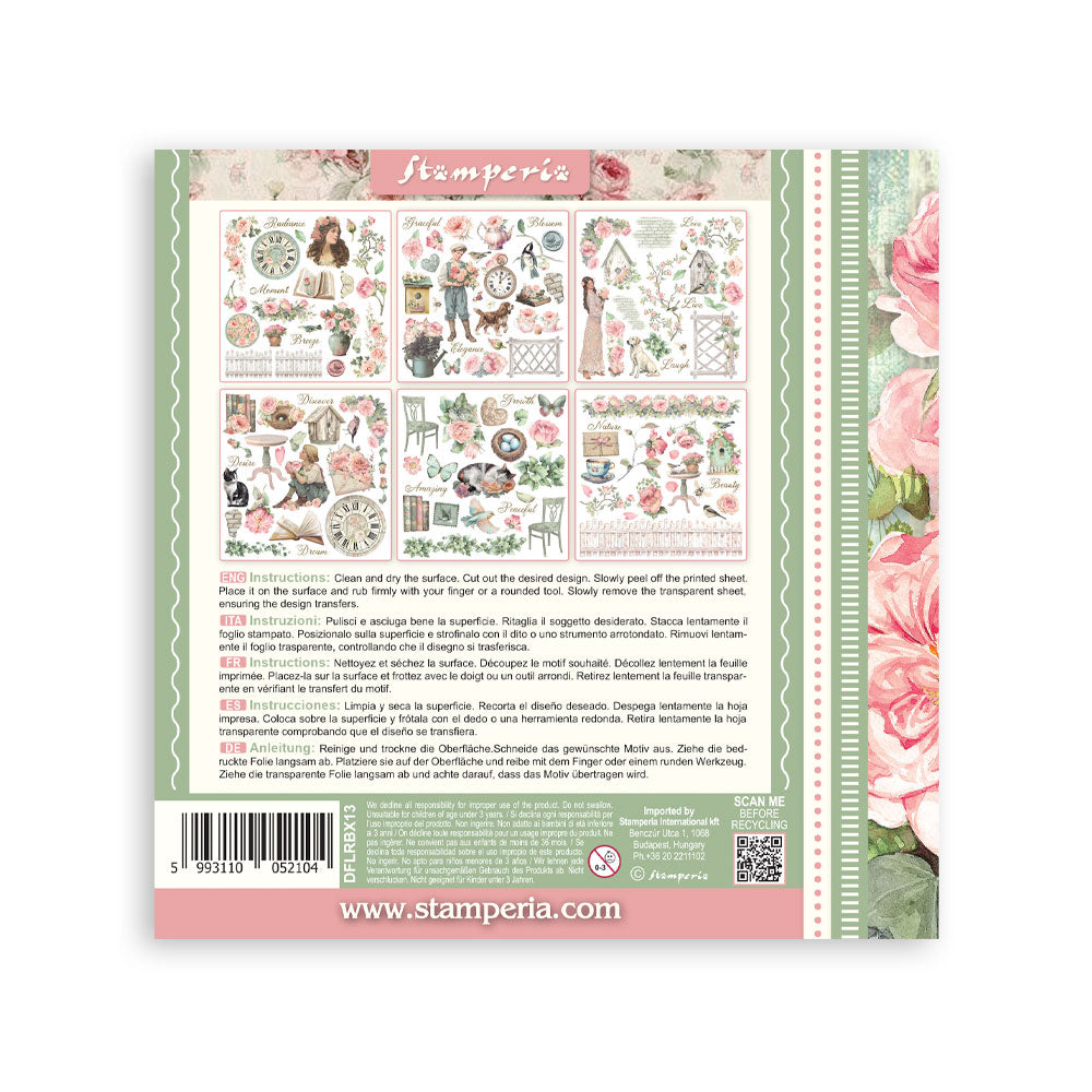Stamperia House of Roses Rub-On 15.5x15.5cm (DFLRBX13)