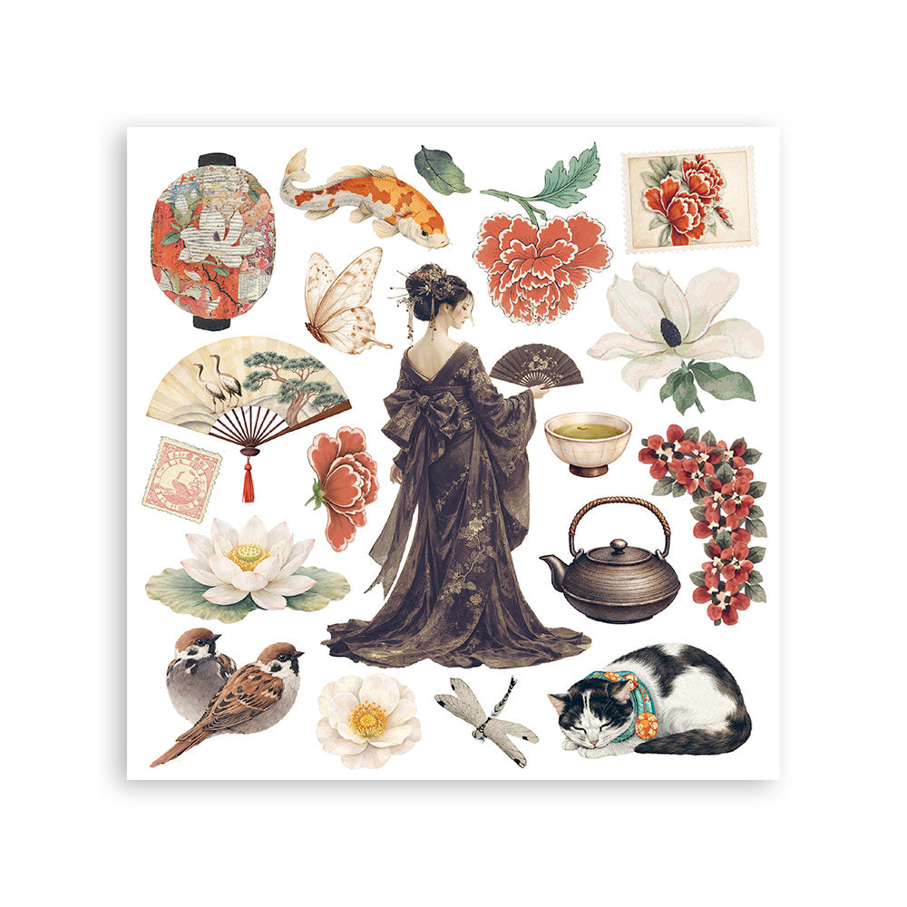 Stamperia Oriental Garden Rub-On 15.5x15.5cm Assortment (6pcs) (DFLRBX19)
