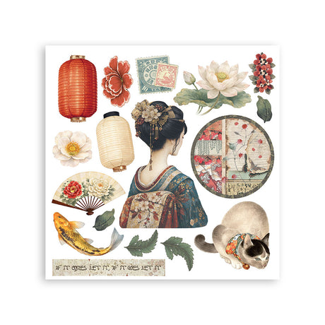 Stamperia Oriental Garden Rub-On 15.5x15.5cm Assortment (6pcs) (DFLRBX19)