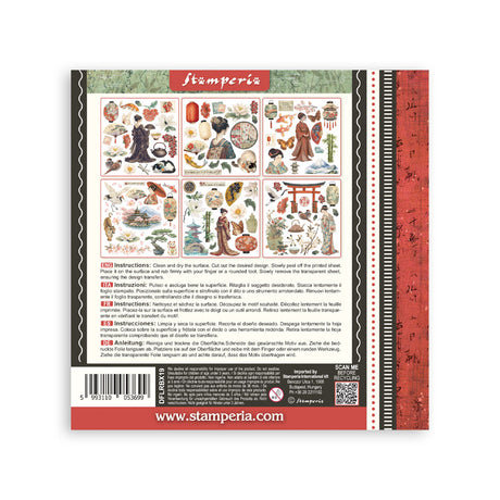 Stamperia Oriental Garden Rub-On 15.5x15.5cm Assortment (6pcs) (DFLRBX19)