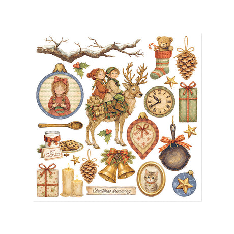 Stamperia Silent Night Rub-On 15.5 x 15.5cm Assortment, 6 Pieces - DFLRBX20