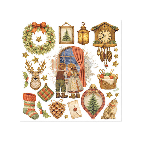 Stamperia Silent Night Rub-On 15.5 x 15.5cm Assortment, 6 Pieces - DFLRBX20