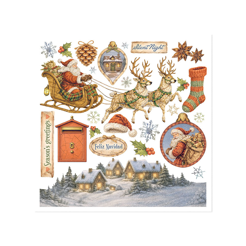 Stamperia Silent Night Rub-On 15.5 x 15.5cm Assortment, 6 Pieces - DFLRBX20