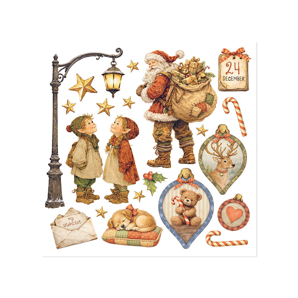 Stamperia Silent Night Rub-On 15.5 x 15.5cm Assortment, 6 Pieces - DFLRBX20