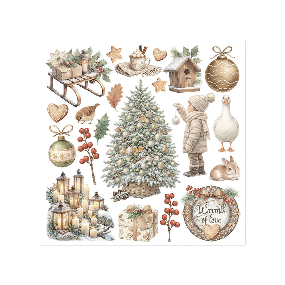 Stamperia White Christmas Rub-On 15.5 x 15.5cm Assortment, 6 Pieces by Cristina Radovan - DFLRBX21
