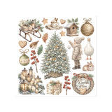 Stamperia White Christmas Rub-On 15.5 x 15.5cm Assortment, 6 Pieces by Cristina Radovan - DFLRBX21