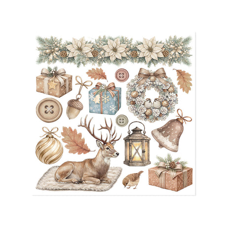 Stamperia White Christmas Rub-On 15.5 x 15.5cm Assortment, 6 Pieces by Cristina Radovan - DFLRBX21