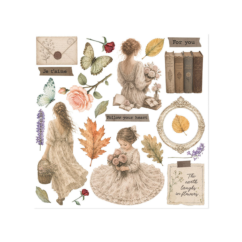 Stamperia Flowers and Poems Rub-On 15,5x15x5cm Assortment (6pcs) - DFLRBX24