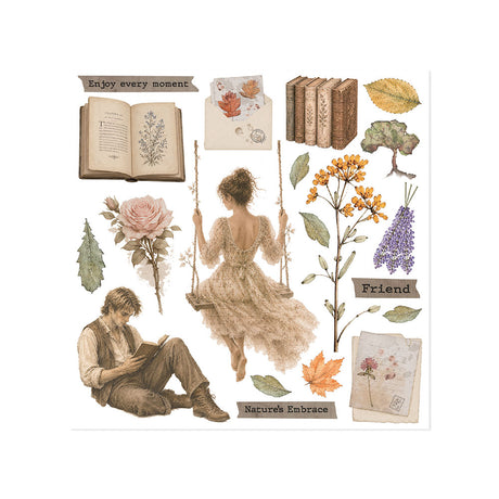 Stamperia Flowers and Poems Rub-On 15,5x15x5cm Assortment (6pcs) - DFLRBX24