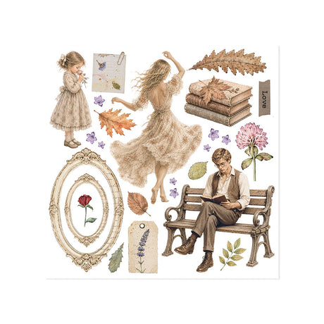 Stamperia Flowers and Poems Rub-On 15,5x15x5cm Assortment (6pcs) - DFLRBX24