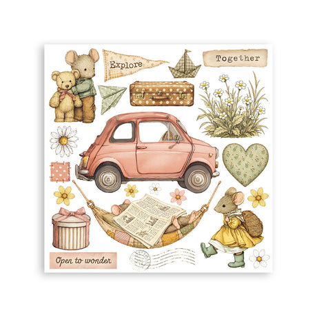 Stamperia Cozy Family Rub-On 15,5x15x5cm Assortment (6pcs) - DFLRBX25