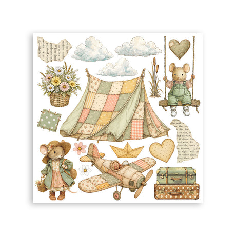 Stamperia Cozy Family Rub-On 15,5x15x5cm Assortment (6pcs) - DFLRBX25