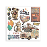 Stamperia Furry Friends 2 Decorative Rub-On Kit 15.5x15.5cm - DFLRBX26