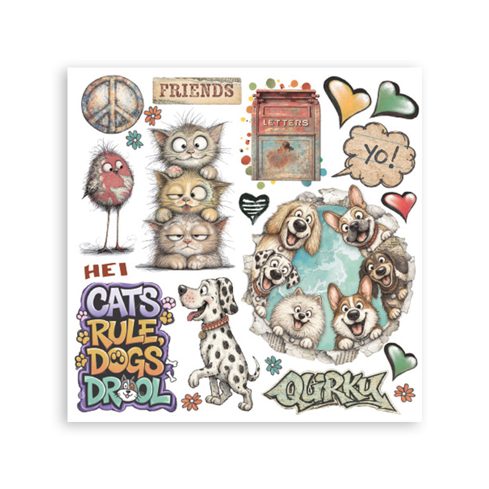Stamperia Furry Friends 2 Decorative Rub-On Kit 15.5x15.5cm - DFLRBX26