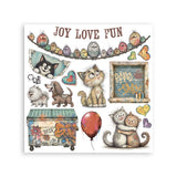 Stamperia Furry Friends 2 Decorative Rub-On Kit 15.5x15.5cm - DFLRBX26