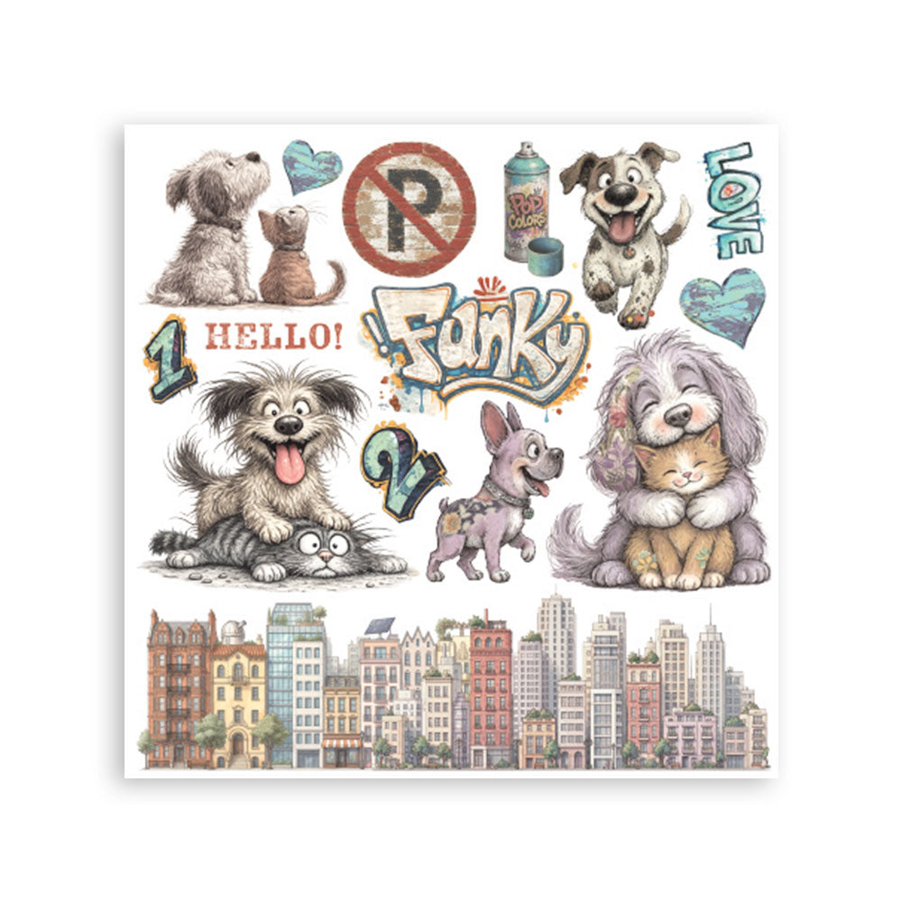 Stamperia Furry Friends 2 Decorative Rub-On Kit 15.5x15.5cm - DFLRBX26