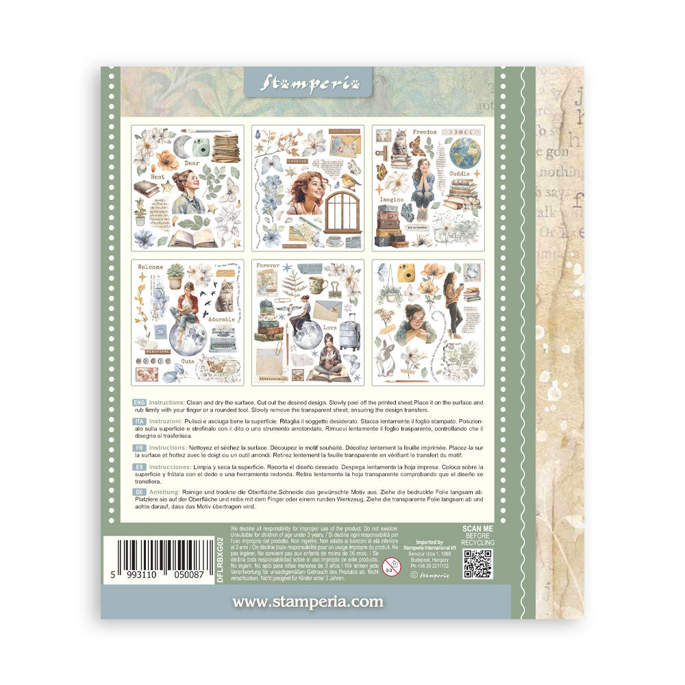 Stamperia Secret Diary Rub-On 20,5x23cm Assortment (6pcs) (DFLRBXG02)