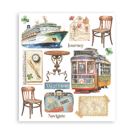 Stamperia Art of Travelling Rub-On 20.5x23cm Assortment 6pcs (DFLRBXG05)
