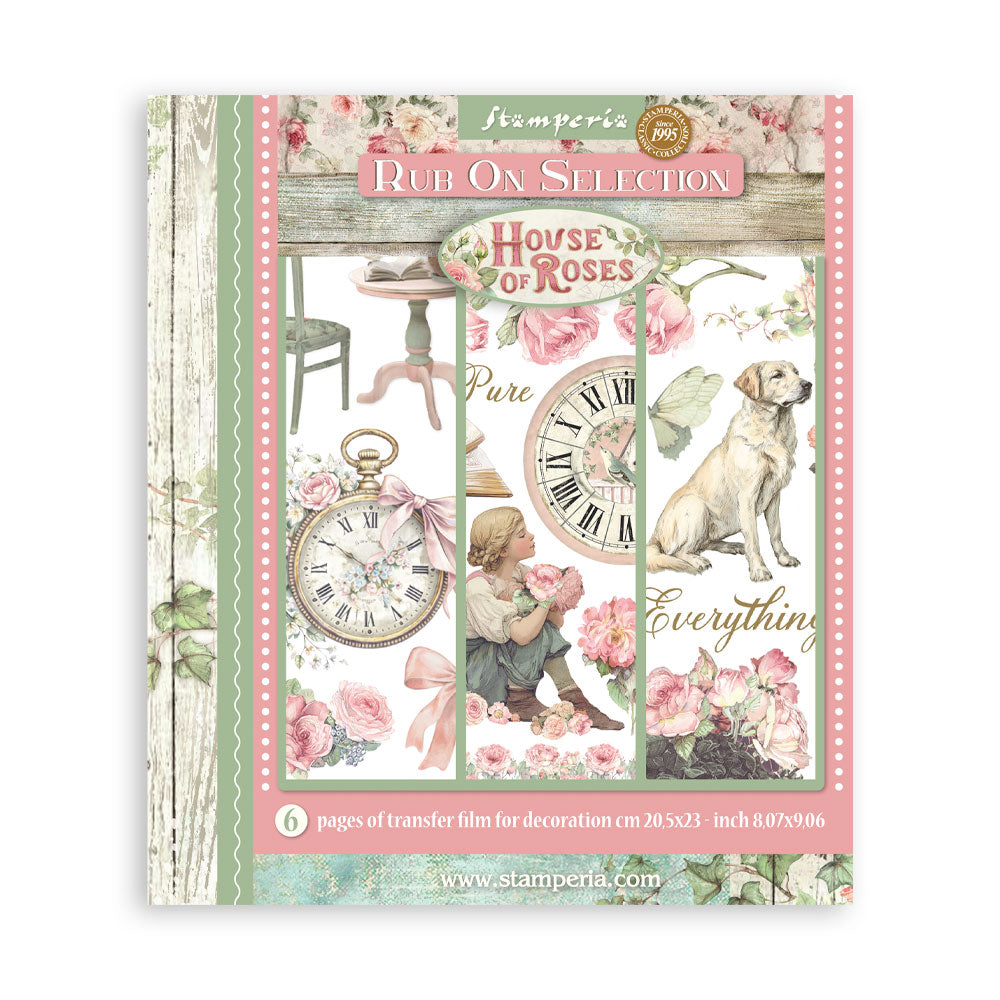 Stamperia House of Roses Rub-On 20.5x23cm (DFLRBXG06)
