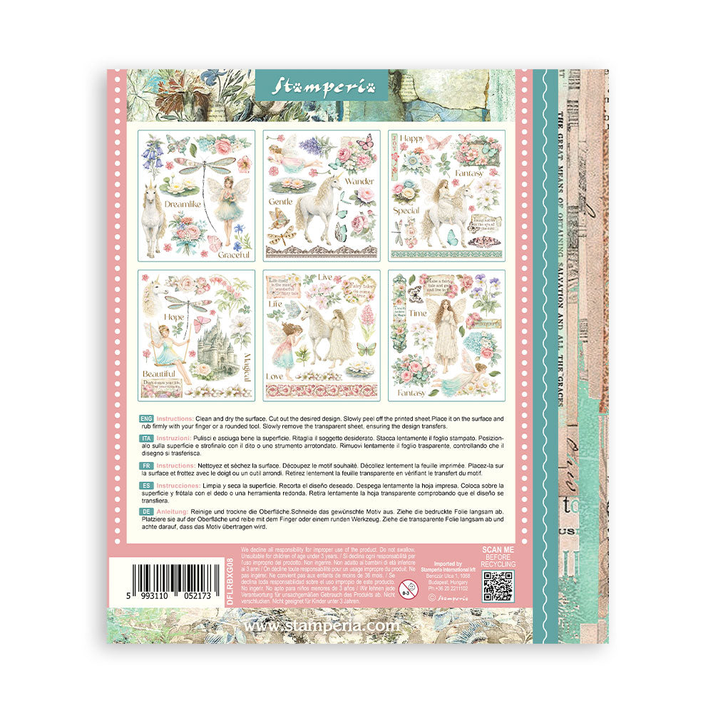 Stamperia Wonderland Rub-On 20,5x23cm Assortment (6pcs) (DFLRBXG08)