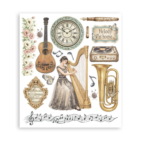 Stamperia Symphony Rub-On 20.5x23cm Assortment (6pcs) by Sara Alcobendas (DFLRBXG09)