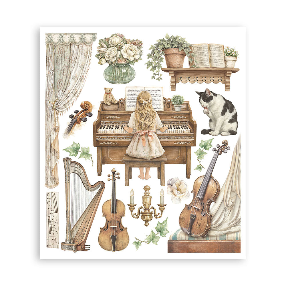 Stamperia Symphony Rub-On 20.5x23cm Assortment (6pcs) by Sara Alcobendas (DFLRBXG09)